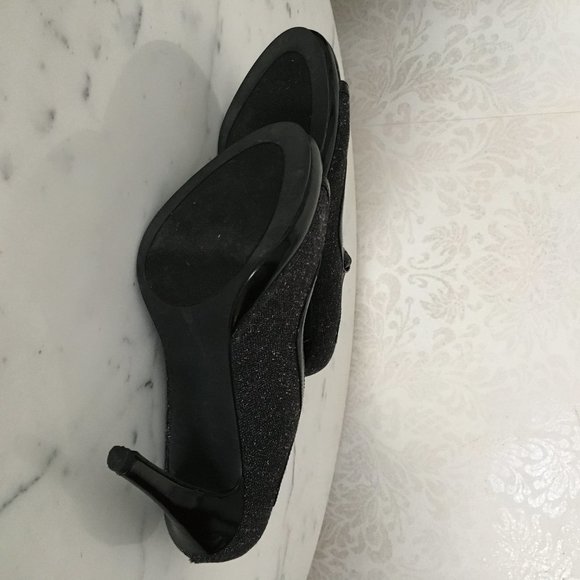 Tahari Tweed & Patent Peep Toe High Heels 6.5 MINT - Picture 10 of 10